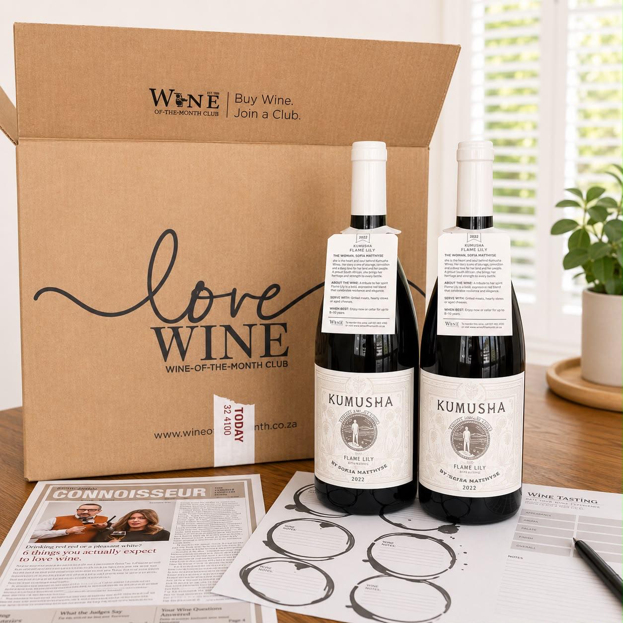 Bottles with tasting neck tags